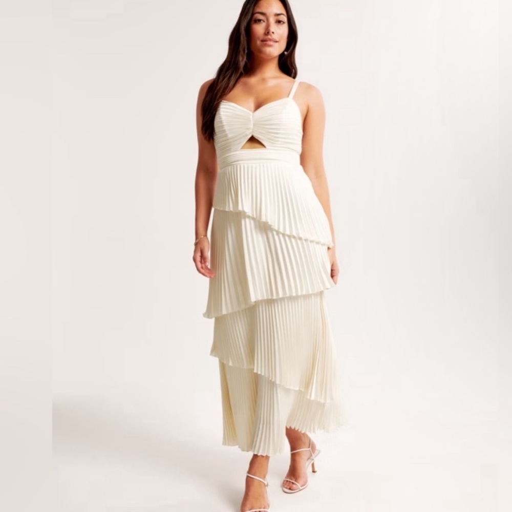 Abercrombie & Fitch Giselle Pleated Tiered Dress